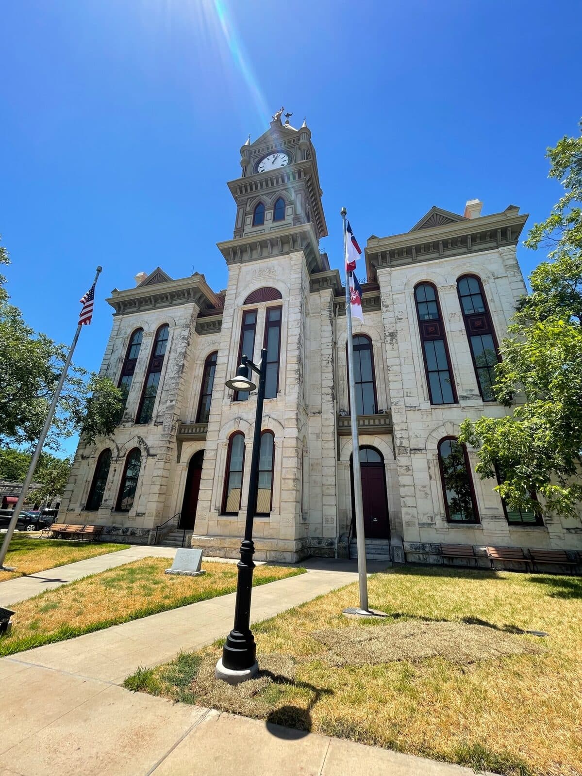 Historic Central Texas county courthouse in the Waco area