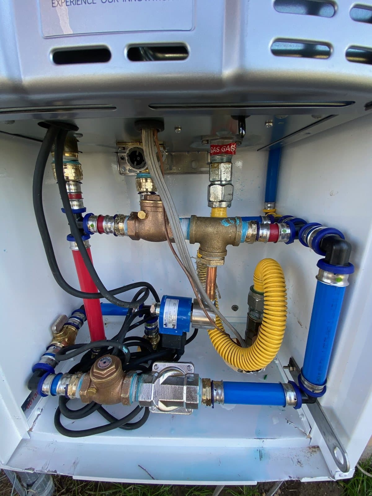 Water heater connections, valves, and piping